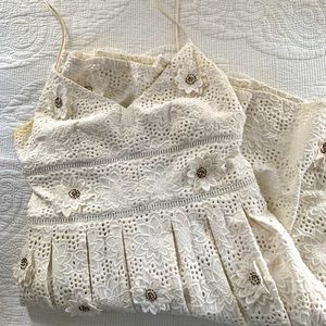 Michael Kors White Beaded Floral Dress